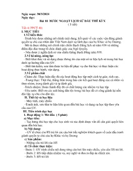 Giáo án Lịch sử 6 (Kết nối tri thức) - Bài 18: Bước ngoặt lịch sử đầu thế kỉ X (Tiết 4+5) - Năm học 2023-2024