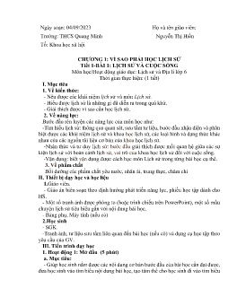 Giáo án Lịch sử 6 (Kết nối tri thức) - Tiết 1, Bài 1: Lịch sử và cuộc sống - Năm học 2023-2024 - Nguyễn Thị Hiền