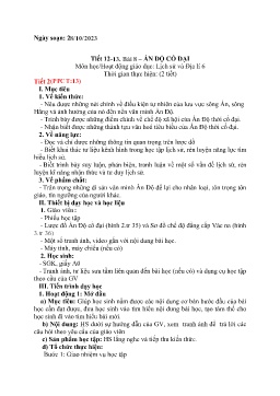 Giáo án Lịch sử 6 (Kết nối tri thức) - Tiết 12+13, Bài 8: Ấn Độ cổ đại - Năm học 2023-2024