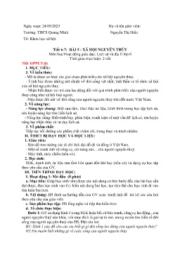 Giáo án Lịch sử 6 (Kết nối tri thức) - Tiết 6+7, Bài 5: Xã hội nguyên thủy (Tiết 1) - Năm học 2023-2024 - Nguyễn Thị Hiền