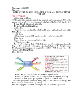 Giáo án Lịch sử 6 (Kết nối tri thức) - Tuần 26 - Năm học 2023-2024