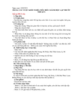 Giáo án Lịch sử 6 (Kết nối tri thức) - Tuần 27 - Năm học 2023-2024