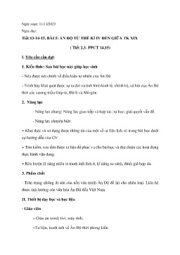 Giáo án Lịch sử 7 (Kết nối tri thức) - Tiết 13-15, Bài 5: Ấn Độ từ thế kỉ IV đến giữa thế kỉ XIX - Năm học 2023-2024