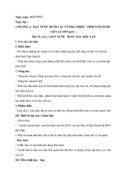 Giáo án Lịch sử 7 (Kết nối tri thức) - Tiết 22, Bài 9: Đất nước buổi đầu độc lập - Năm học 2023-2024