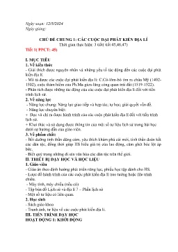 Giáo án Lịch sử 7 (Kết nối tri thức) - Tiết 45-47, Chủ đề chung 1: Các cuộc đại phát kiến địa lí - Năm học 2023-2024