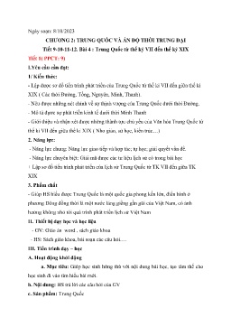 Giáo án Lịch sử 7 (Kết nối tri thức) - Tiết 9-12, Bài 4: Trung Quốc từ thế kỉ VII đến thế kỉ XIX - Năm học 2023-2024