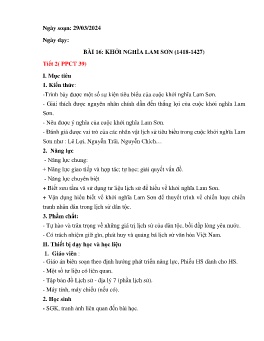 Giáo án Lịch sử 7 (Kết nối tri thức) - Tuần 31 - Năm học 2023-2024