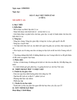 Giáo án Lịch sử 7 (Kết nối tri thức) - Tuần 33 - Năm học 2023-2024