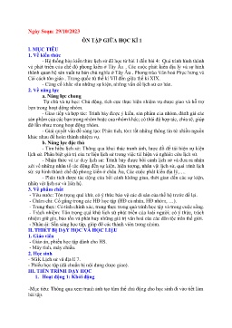 Giáo án Lịch sử 7 (Kết nối tri thức) - Tuần 9: Ôn tập giữa học kì I - Năm học 2023-2024