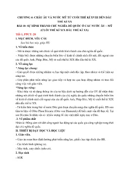 Giáo án Lịch sử 8 (Kết nối tri thức) - Bài 10: Sự hình thành chủ nghĩa đế quốc ở các nước Âu-Mỹ (Cuố thế kỉ XIX đầu thế kỉ XX)