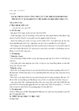 Giáo án Lịch sử 8 (Kết nối tri thức) - Bài 11: Phong trào công nhân từ cuối thế kỉ XVIII đến đầu thế kỉ XX và sự ra đời của chủ nghĩa xã hội khoa học (Tiết 2+3) - Năm học 2023-2024
