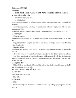 Giáo án Lịch sử 8 (Kết nối tri thức) - Tuần 3 - Năm học 2023-2024