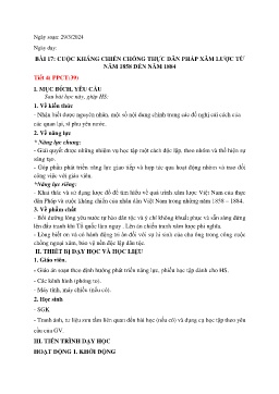 Giáo án Lịch sử 8 (Kết nối tri thức) - Tuần 31 - Năm học 2023-2024