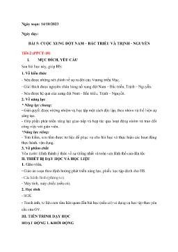 Giáo án Lịch sử 8 (Kết nối tri thức) - Tuần 7 - Năm học 2023-2024