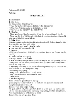 Giáo án Lịch sử 8 (Kết nối tri thức) - Tuần 9- Năm học 2023-2024