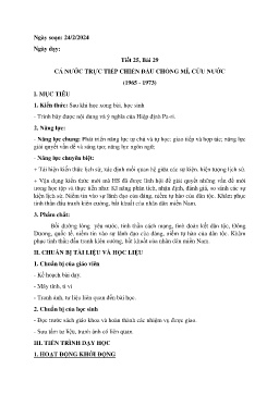 Giáo án Lịch sử 9 - Tuần 26 - Năm học 2023-2024