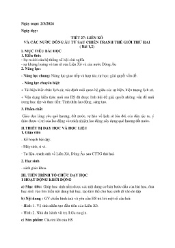 Giáo án Lịch sử 9 - Tuần 27 - Năm học 2023-2024