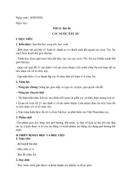 Giáo án Lịch sử 9 - Tuần 29 - Năm học 2023-2024