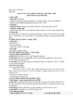 Giáo án Lịch sử 9 - Tuần 31 - Năm học 2023-2024