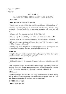 Giáo án Lịch sử 9 - Tuần 36 - Năm học 2023-2024