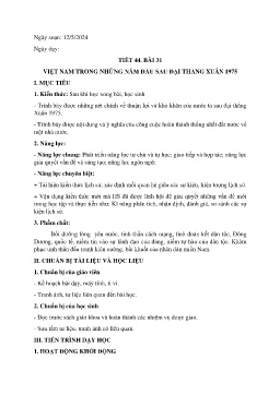 Giáo án Lịch sử 9 - Tuần 37 - Năm học 2023-2024