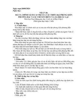 Giáo án Lịch sử Lớp 6 (Kết nối tri thức) - Tiết 27+28, Bài 15: Chính sách cai trị của các triều đại phong kiến phương Bắc và sự chuyển biến của xã hội Âu Lạc - Năm học 2023-2024