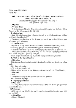 Giáo án Lịch sử Lớp 6 (Kết nối tri thức) - Tuần 17 - Năm học 2023-2024