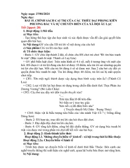 Giáo án Lịch sử Lớp 6 (Kết nối tri thức) - Tuần 22 - Năm học 2023-2024