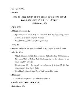 Giáo án Mĩ thuật 6 (Kết nối tri thức) - Tiết 1+2, Bài 1: Một số thể loại mĩ thuật - Năm học 2023-2024