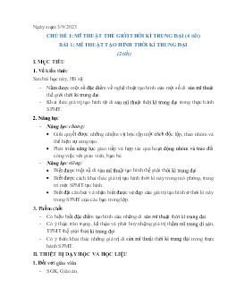 Giáo án Mĩ thuật 7 (Kết nối tri thức) - Bài 1: Mĩ thuật tạo hình thời kì trung đại - Năm học 2023-2024