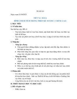 Giáo án Mĩ thuật 7 (Kết nối tri thức) - Tiết 7+8, Bài 4: Hình ảnh di tích trong thiết kế tem bưu chính - Năm học 2023-2024