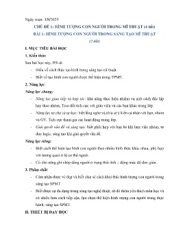 Giáo án Mĩ thuật 8 (Kết nối tri thức) - Bài 1: Hình tượng con người trong sáng tạo mĩ thuật - Năm học 2023-2024