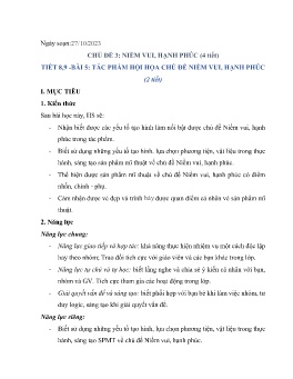 Giáo án Mĩ thuật 8 (Kết nối tri thức) - Tiết 8+9, Bài 5: Tác phẩm hội họa chủ đề niềm vui, hạnh phúc - Năm học 2023-2024