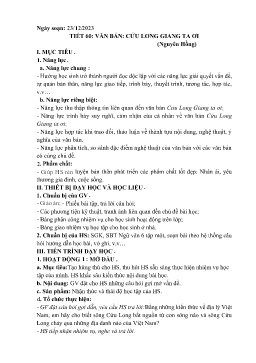 Giáo án Ngữ văn 6 - Tuần 17+18 - Năm học 2023-2024