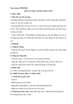 Giáo án Ngữ văn 6 - Tuần 21 - Năm học 2023-2024