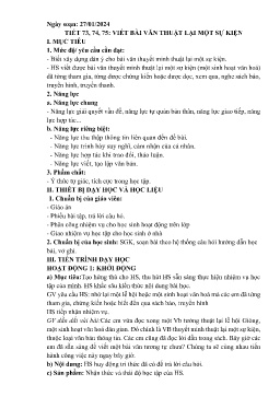 Giáo án Ngữ văn 6 - Tuần 22 - Năm học 2023-2024