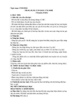 Giáo án Ngữ văn 6 - Tuần 25 - Năm học 2023-2024