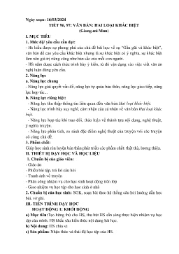 Giáo án Ngữ văn 6 - Tuần 29 - Năm học 2023-2024