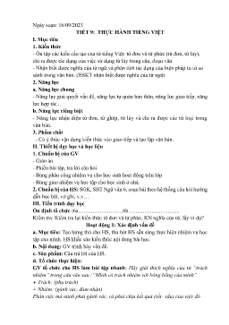 Giáo án Ngữ văn 6 - Tuần 3 - Năm học 2023-2024