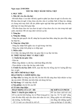 Giáo án Ngữ văn 6 - Tuần 30 - Năm học 2023-2024