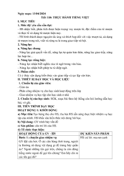 Giáo án Ngữ văn 6 - Tuần 33 - Năm học 2023-2024