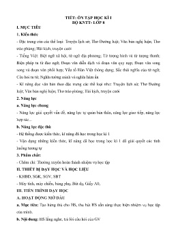 Giáo án Ngữ văn 8 (Kết nối tri thức) - Tuần 16: Ôn tập học kì I