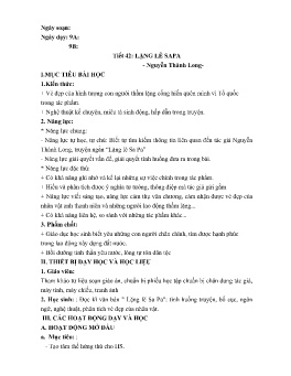 Giáo án Ngữ văn 9 - Tuần 10, Tiết 42+46