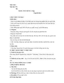 Giáo án Ngữ văn 9 - Tuần 19, Tiết 81+82