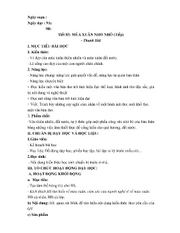 Giáo án Ngữ văn 9 - Tuần 20, Tiết 83-87