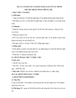Giáo án Ngữ văn 9 - Tuần 27, Tiết 113-117