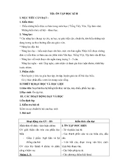 Giáo án Ngữ văn 9 - Tuần 33: Ôn tập học kì II