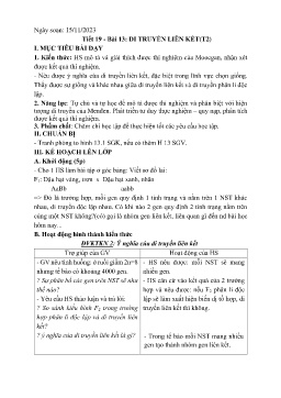 Giáo án Sinh học 9 - Tuần 12 - Năm học 2023-2024
