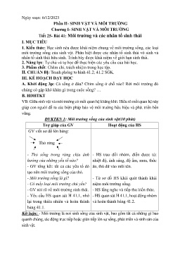 Giáo án Sinh học 9 - Tuần 15 - Năm học 2023-2024