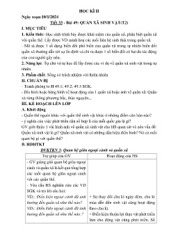 Giáo án Sinh học 9 - Tuần 19 - Năm học 2023-2024